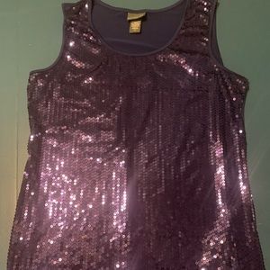 Womens Covington blue sequined tank